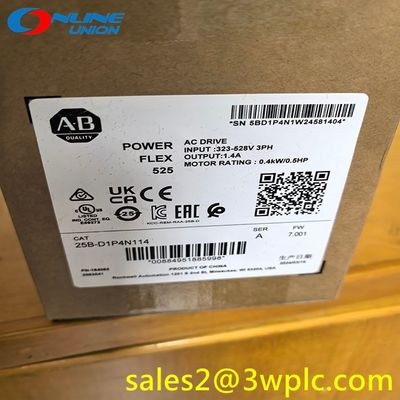 25B-D1P4N114 Allen Bradley PowerFlex 525 VSD 480V IP20 1 4A 0.4kW ND และ HD Frame A