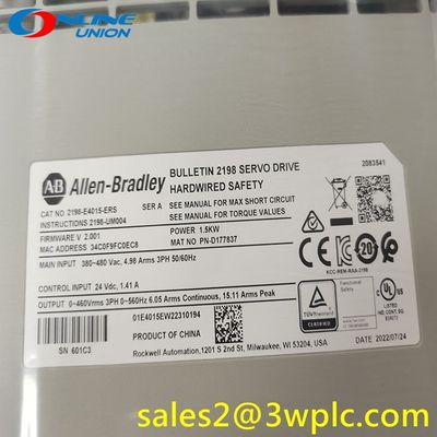 5000 แอมป์ Allen Bradley PLC 2198-E4015-ERS Allen Bradley Kinetix 5100 เซอร์โวไดรฟ์คลาส 400V