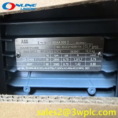 มอเตอร์แบบหุ้มทั้งหมด ABB 3GAA081312-BSE พร้อมโครงสเตเตอร์อะลูมิเนียม