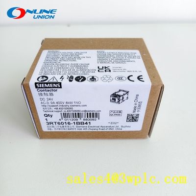หน้าสัมผัสเสริม SIEMENS 3RT6016-1BB41 คอนแทคเตอร์ DC 24 โวลต์ 4kW 400V ติดตั้งแบบสกรู