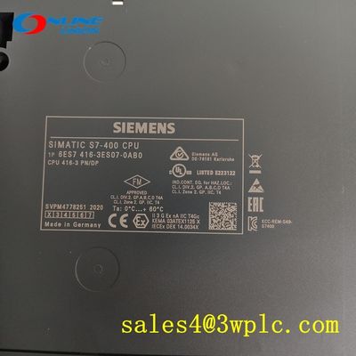 16MB SIEMENS 6ES7416-3ES07-0AB0 S7-400 24VDC CPU 416-3 PN/DP หน่วยประมวลผลกลาง