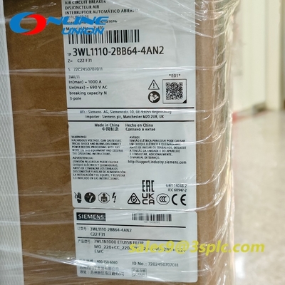 Siemens 3WL1110 3-Pole Fixed-Mount Circuit Breaker 1000A 690V