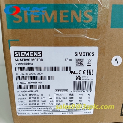 SIEMENS 1FL2102-2AG00-0HC0 Low-Inertia Servo Motor 50W 3000RPM