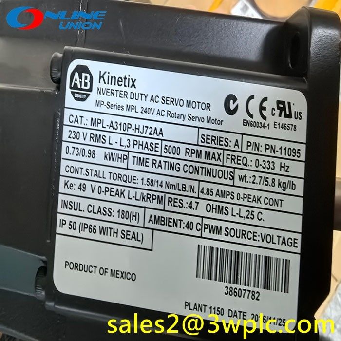 MPL-A310P-HJ72AA एलन ब्रैडली MP-सीरीज MPL 240V AC रोटरी सर्वो मोटर