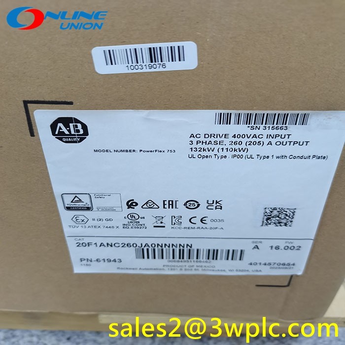 20F1ANC260JA0NNNNN Allen Bradley PowerFlex Air Cooled 753 AC Drive