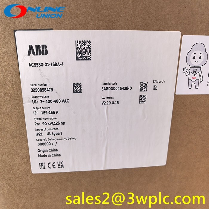 การขับเคลื่อนติดผนัง ABB ACS580-01-169A-4 LV AC ปัจจัยทั่วไป ป้องกัน IP21