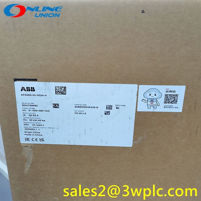 ผนังติดจูง ABB อะไหล่ ABB ACS580-01-062A-4 AC สาธารณูปโภค