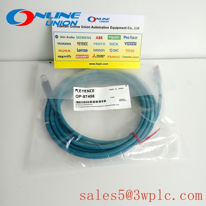 OP-87458 KEYENCE Ethernet cable (M12 4-pin / RJ45) NFPA79-compatible Straight cable 5 m